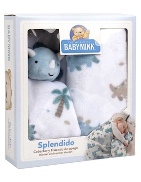 Cobertor Baby Mink estampado dinosaurio