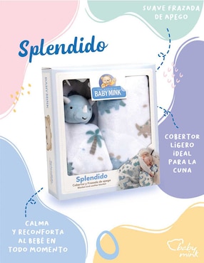 Cobertor Baby Mink estampado dinosaurio