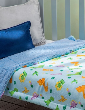 Cobertor Royal Soft estampado dinosaurio