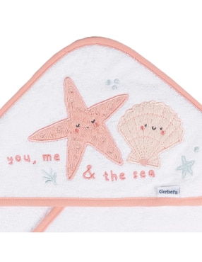 Toalla con gorro Gerber Sea Sheels de algodón infantil