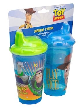 Vaso con tapa Disney de plástico con 2 piezas