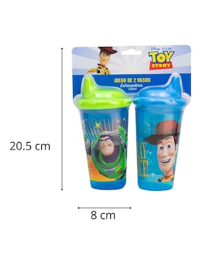 Vaso con tapa Disney de plástico con 2 piezas