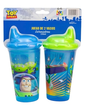 Vaso con tapa Disney de plástico con 2 piezas