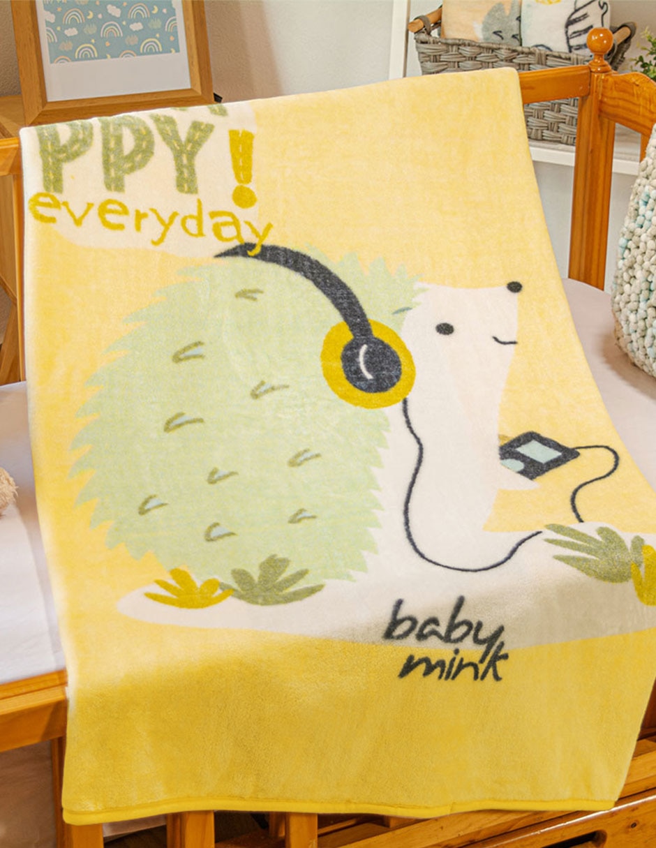 COBERTOR BABY MINK, AMARILLO BEBÉ ESTAM