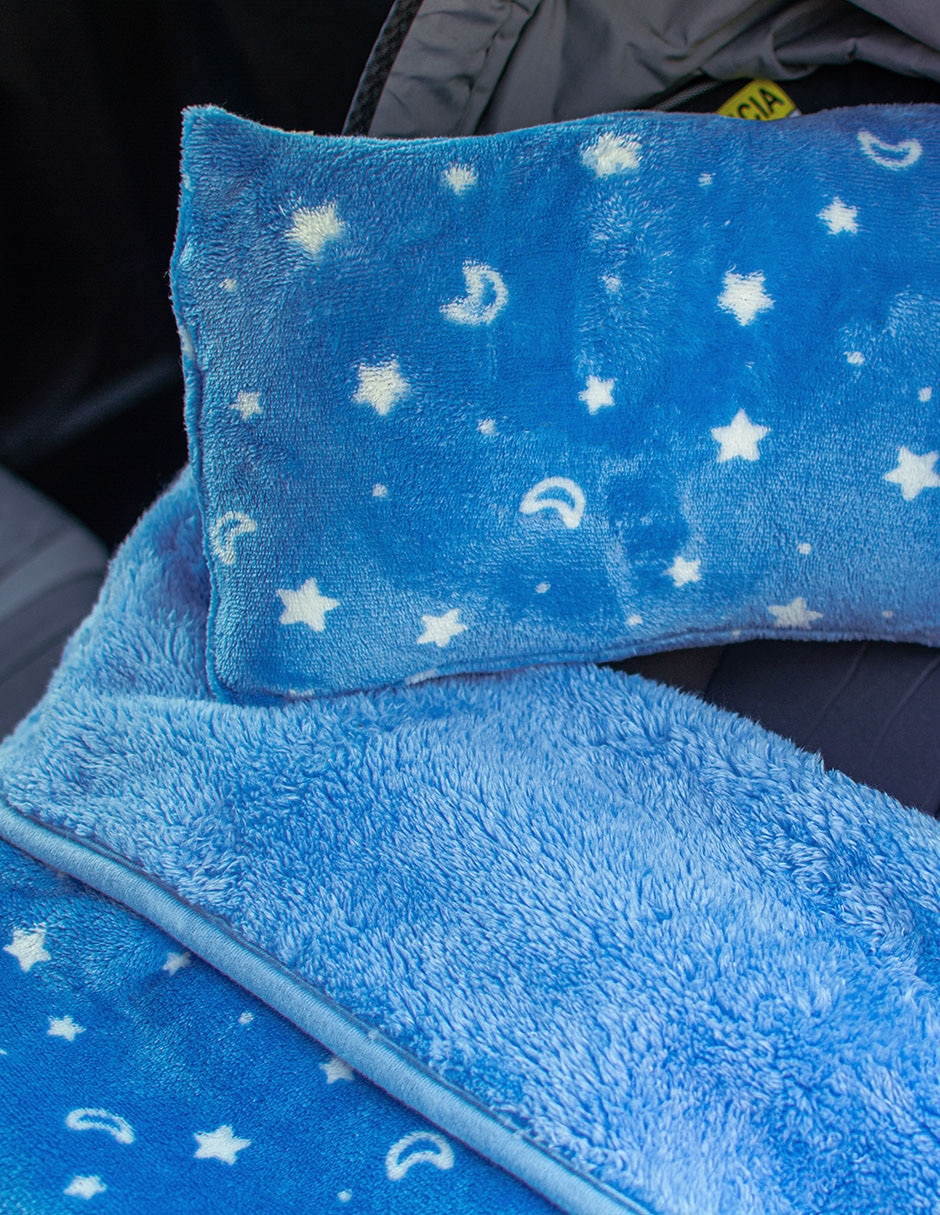 COBERTOR BABY MINK, AZUL BEBÉ ESTAMPADO