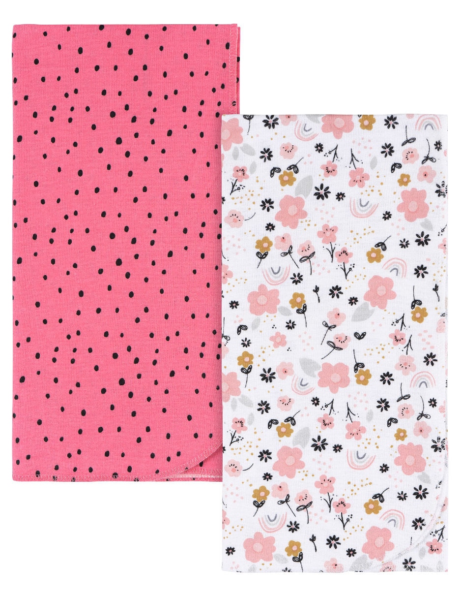 Set cobijas de tejido plano para bebé niña Set cobijas de tejido plano para bebé niña