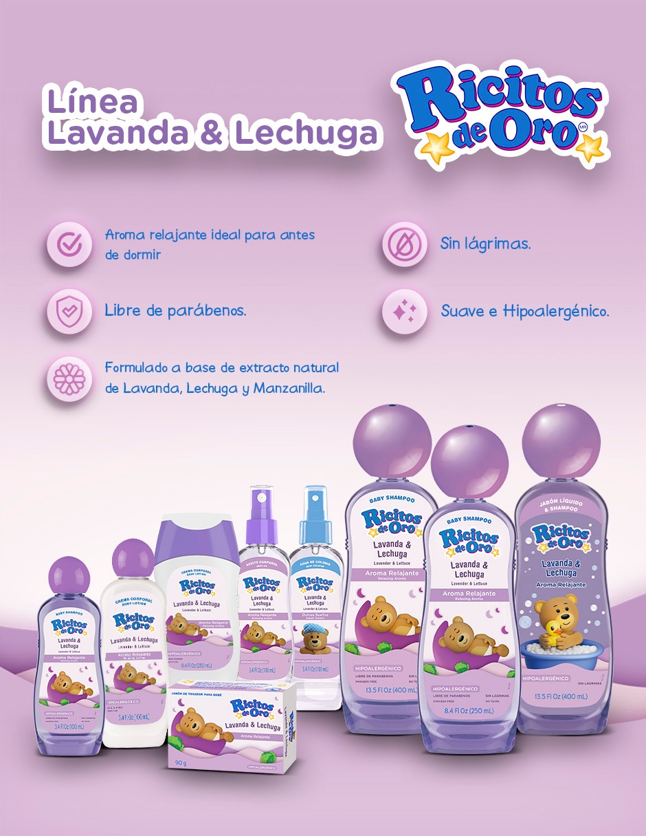 Set de shampoo para cabello Lavanda & Lechuga 4