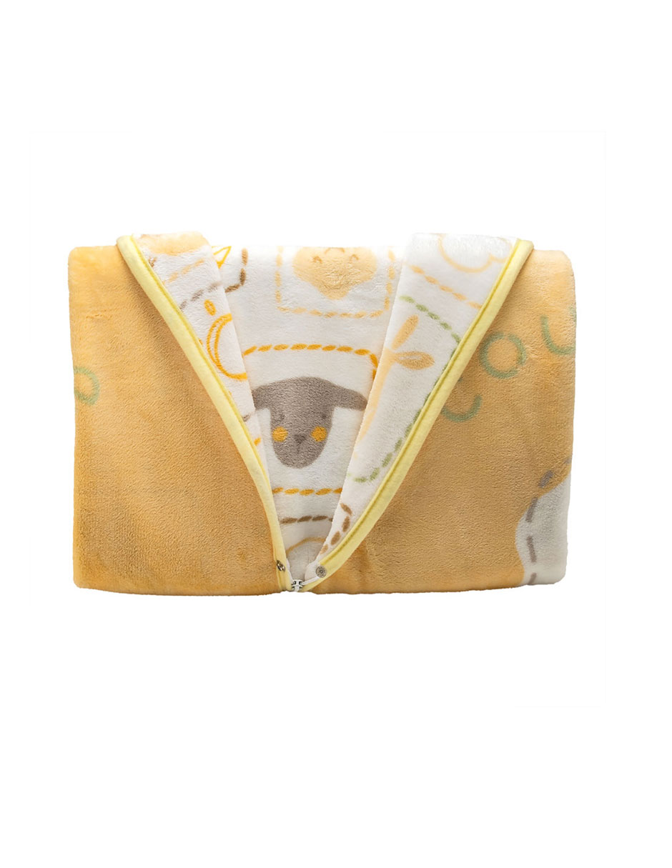 COBERTOR BABY MINK, AMARILLO