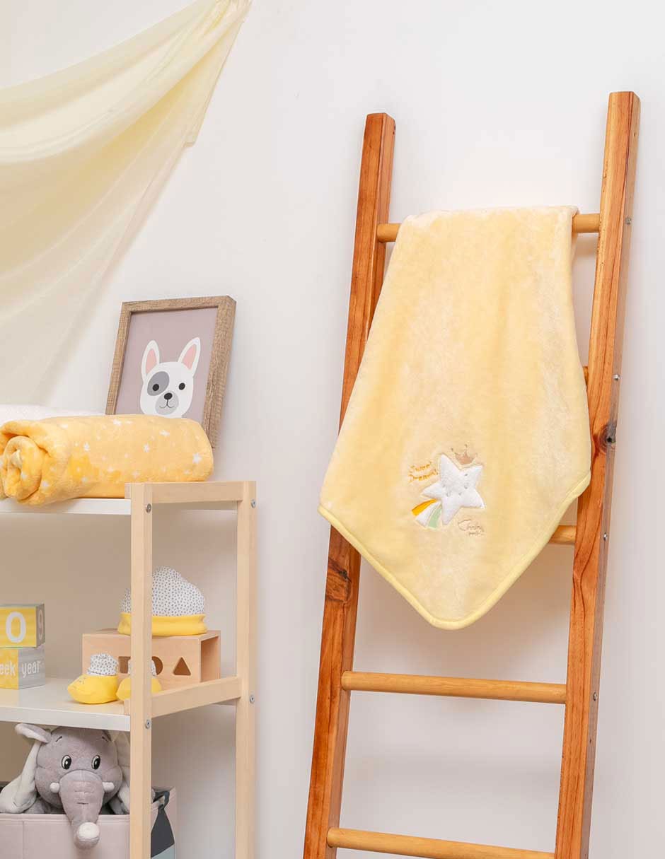 COBERTOR BABY MINK, AMARILLO