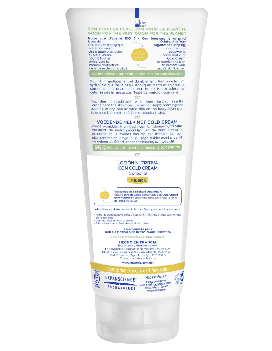 Loción corporal hidratante nutritiva con cold cream 2