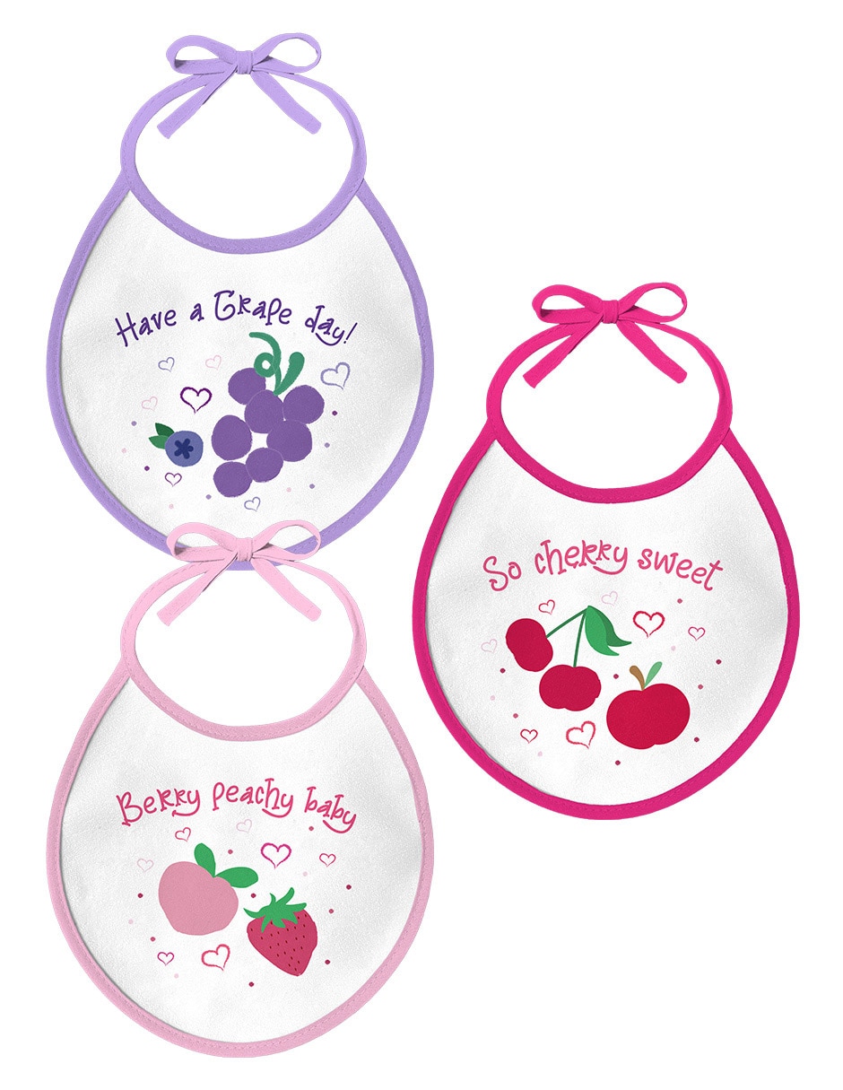 Set babero Alimentación Frutal 3 piezas Set babero Alimentación Frutal 3 piezas